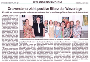 Ortsvorsteher zieht positive Bilanz der Winzertage